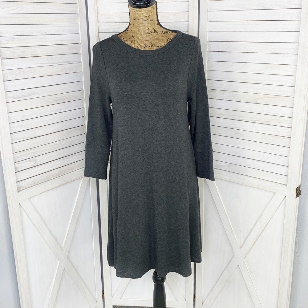 Lou & Grey Knit‎ Long Sleeve A line Shift Dress Gray Small